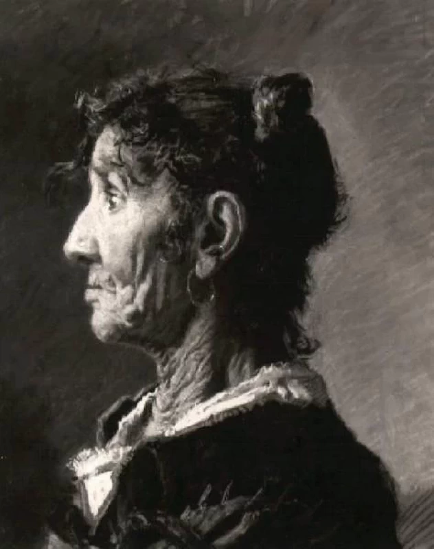 Francesco Paolo Michetti - Figura di vecchia di profilo, Musei Civici S. Giulia, Brescia
